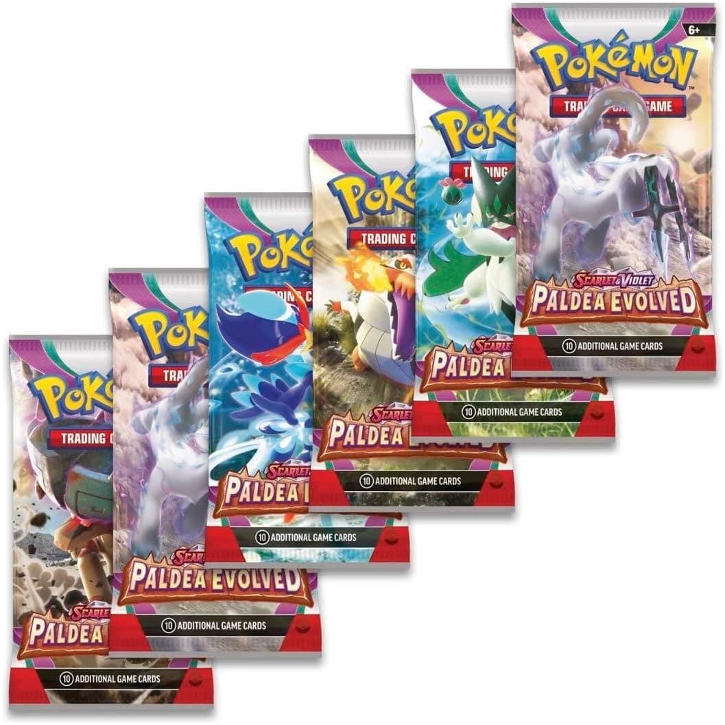 Buy Pokemon,Pokémon TCG: Scarlet & Violet - Paldea Evolved Booster Bundle - 6 Booster Packs - Gadcet UK | UK | London | Scotland | Wales| Ireland | Near Me | Cheap | Pay In 3 | Toys & Games