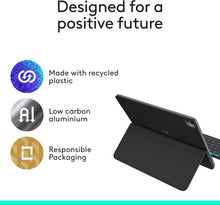 Logitech Flip Folio Keyboard Case – iPad Pro 13" (M4) & iPad Air 13" (M2/M3), Bluetooth, UK Layout, Graphite