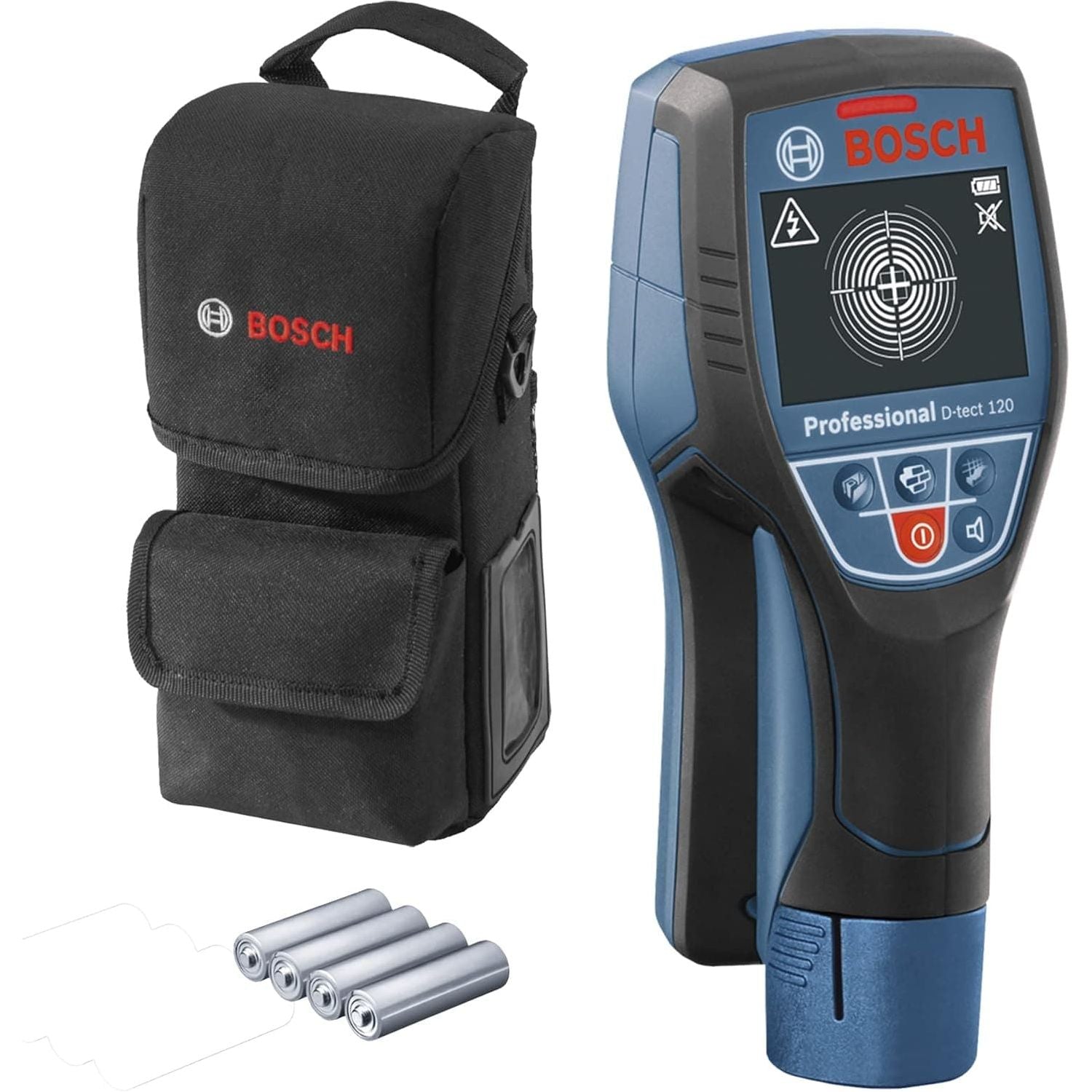 Buy Bosch Professional,Bosch Professional D-tect 120 Wall Scanner with Max Detection - Plastic Pipes, Wooden Studs, Live Cables, Metals - Includes 4xAA Batteries, Cardboard Packaging - Gadcet UK | UK | London | Scotland | Wales| Near Me | Cheap | Pay In 3 | Measuring & Layout Tools