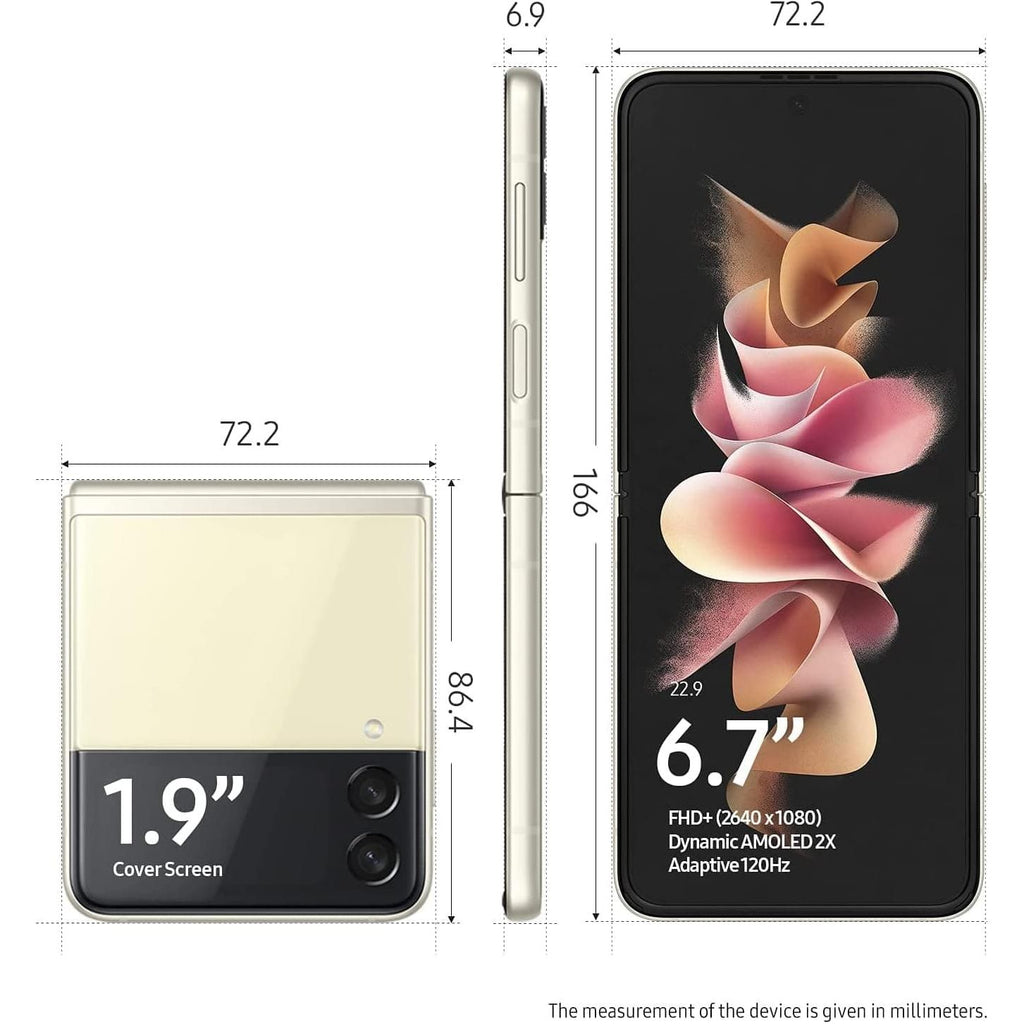 Samsung Galaxy Z Flip 3 5G 128GB CDMA/GSM Unlocked - Cream main image 1