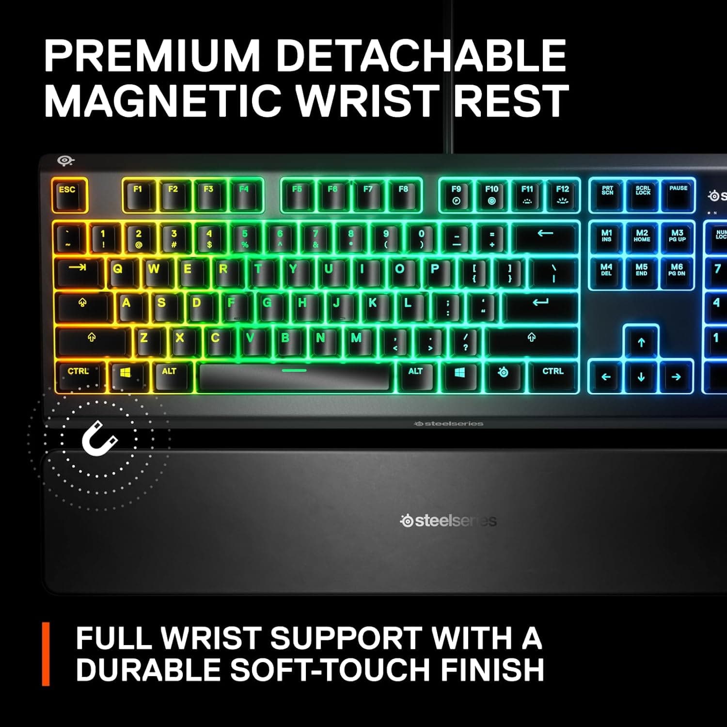 Buy SteelSeries,SteelSeries Apex 3 - RGB Gaming Keyboard - 10-Zone RGB Illumination - Premium Magnetic Wrist Rest - English Qwerty Layout PC, Standard - Gadcet UK | UK | London | Scotland | Wales| Ireland | Near Me | Cheap | Pay In 3 | Keyboard & Mouse