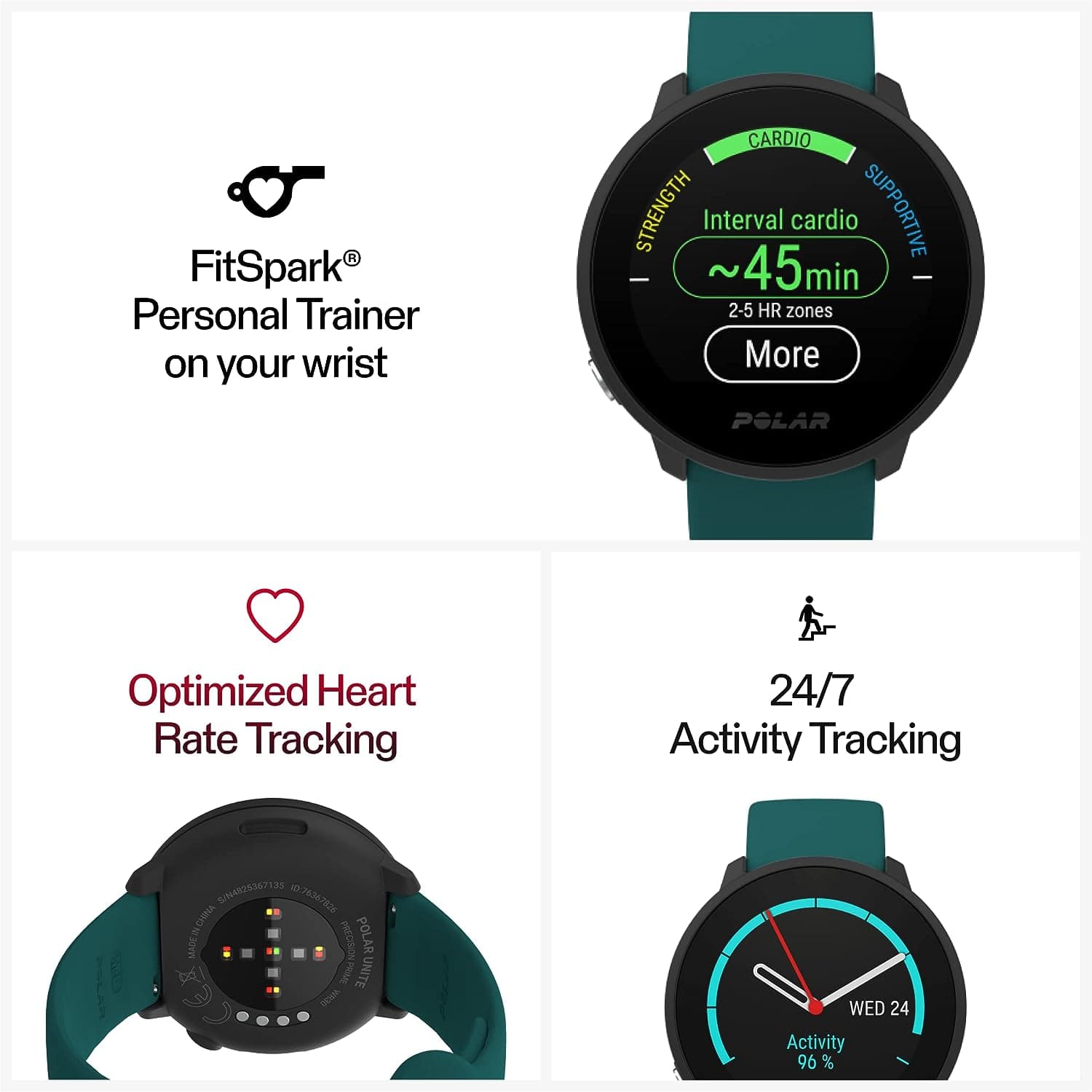 Buy Polar,Polar Unite - Fitness Watch - 130 Sports Profiles - Black - Gadcet UK | UK | London | Scotland | Wales| Ireland | Near Me | Cheap | Pay In 3 | Watches