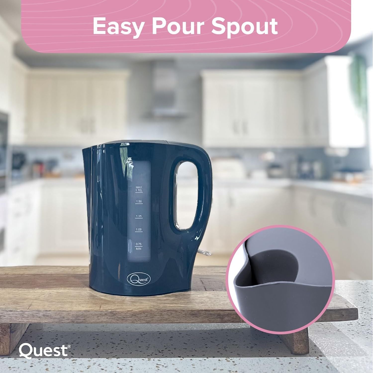 Buy Quest,Quest 1.7 Litre Electric Kettle – Grey - Gadcet UK | UK | London | Scotland | Wales| Near Me | Cheap | Pay In 3 | Electric Kettles