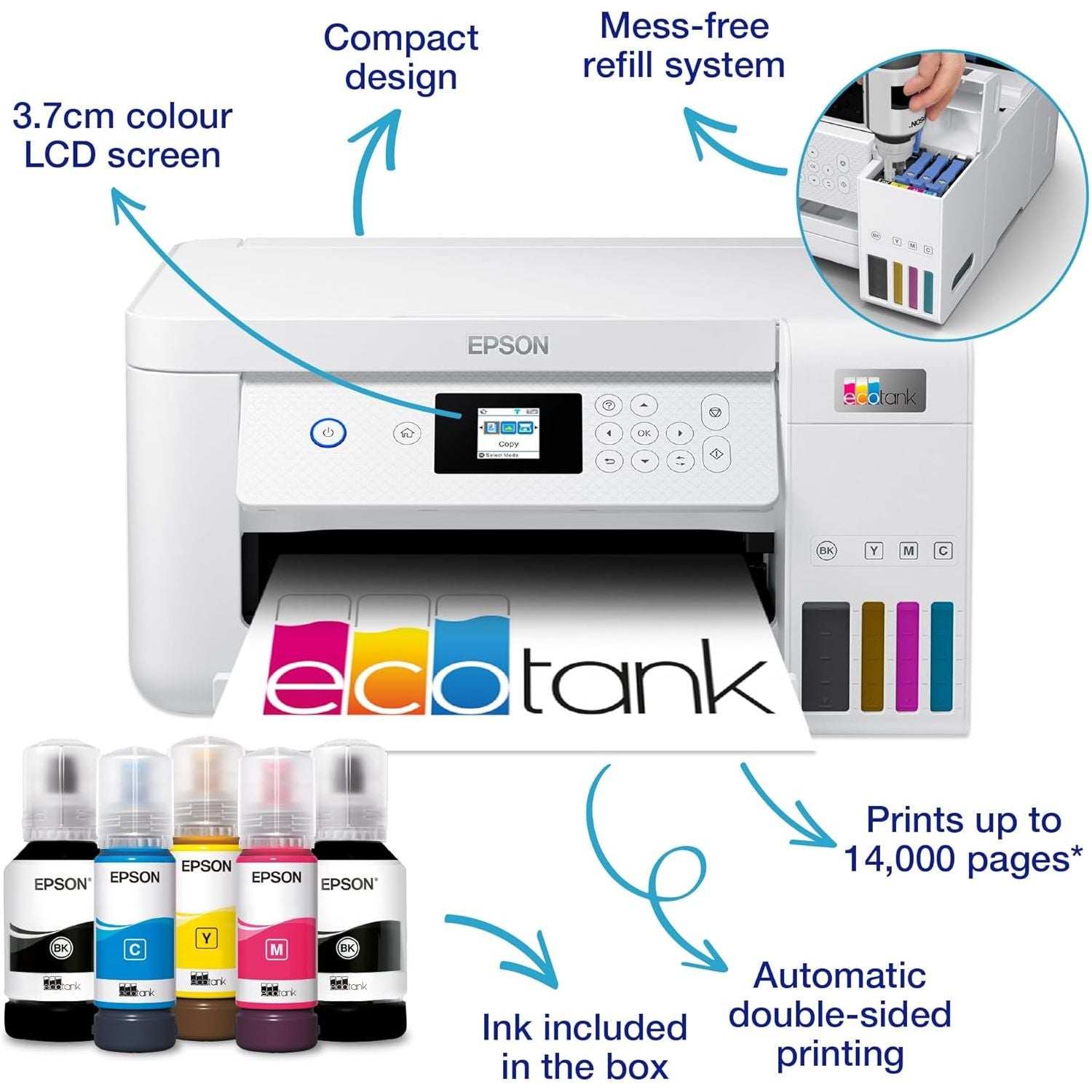 Buy Epson,Epson EcoTank ET-2856 A4 Multifunction Ink Tank Printer - AirPrint, Wi-Fi, Double-Sided Printing - Gadcet UK | UK | London | Scotland | Wales| Near Me | Cheap | Pay In 3 | Printers, Copiers & Fax Machines