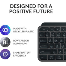 Logitech MX Keys S Wireless Keyboard, Low Profile, Fluid Quiet Typing, Programmable , Backlighting, Bluetooth, USB C Rechargeable, for Windows PC, Linux, Chrome, Mac, QWERTY UK English - Graphite