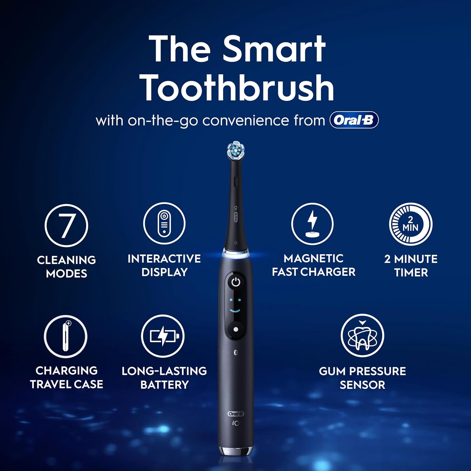 Buy Oral-B,Oral-B iO9 Electric Toothbrush – 7 Modes, App Connected, 1 Brush Head, Travel Case, 2-Pin UK Plug, Black - Gadcet UK | UK | London | Scotland | Wales| Near Me | Cheap | Pay In 3 | Electric Toothbrushes