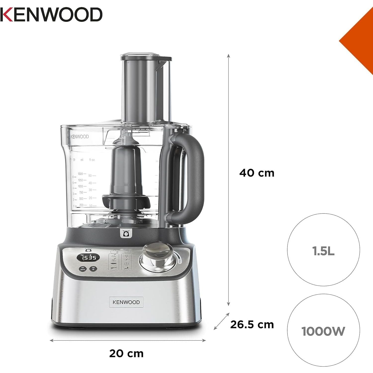 Buy Kenwood,Kenwood MultiPro Express Weigh Food Processor, 8 Processing Tools, Variable Speed with Pulse Function, Integrated Digital Scales, Capacity 3L - Gadcet UK | UK | London | Scotland | Wales| Near Me | Cheap | Pay In 3 | Kitchen & Dining