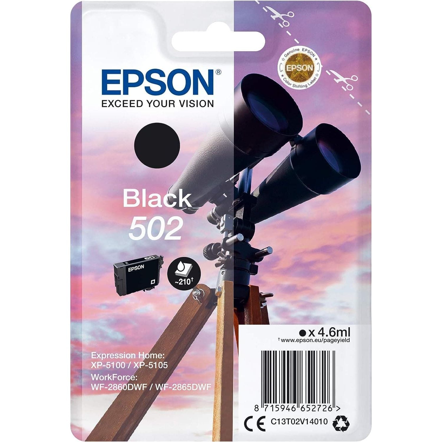 Buy EPSON,Epson 502 Binoculars Black, Original Ink Cartridge, XP-5100 XP-5105 XP-5150 XP-5155 WF-2860DWF WF-2865DWF WF-2880 WF-2885 - Gadcet UK | UK | London | Scotland | Wales| Near Me | Cheap | Pay In 3 | Toner & Inkjet Cartridges