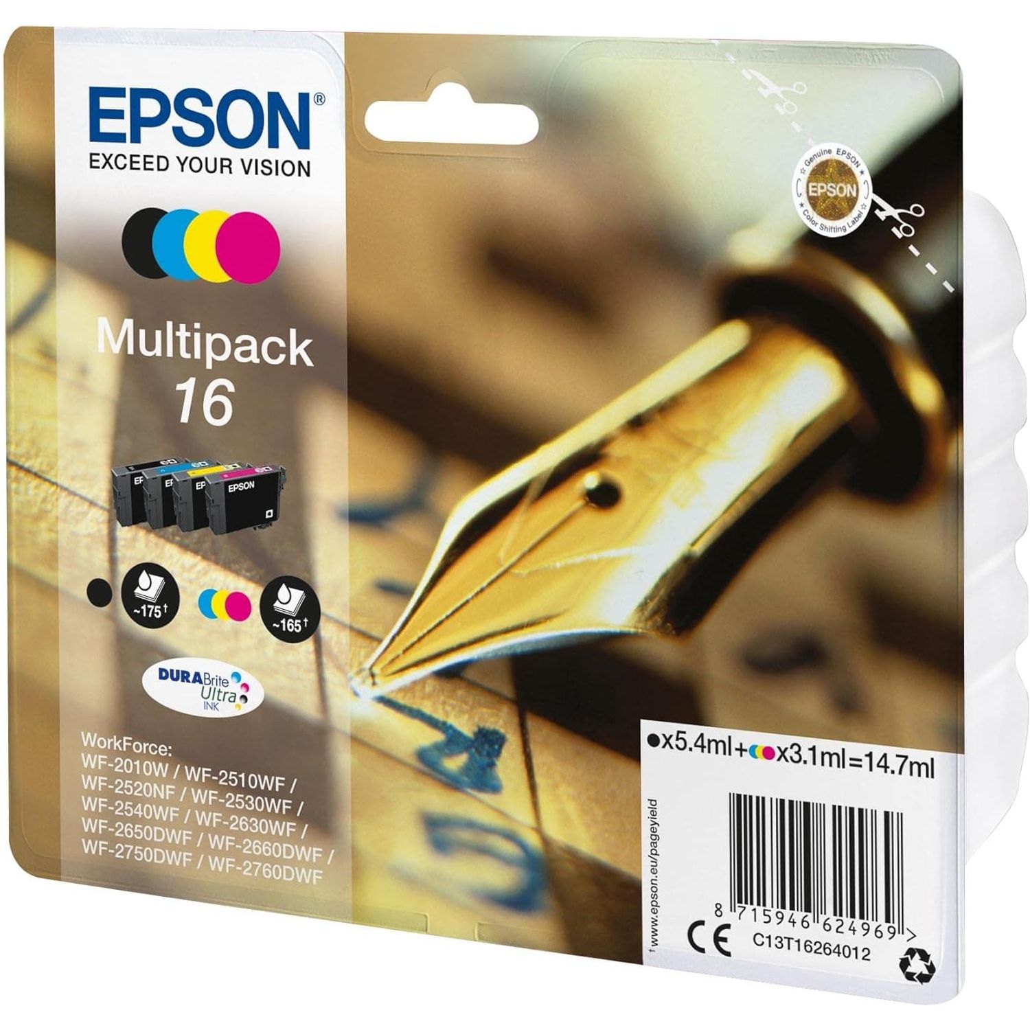 Buy Epson,Epson 16 Pen & Crossword Genuine Multipack, 4-colours Ink Cartridges, DURABrite Ultra Ink - Gadcet UK | UK | London | Scotland | Wales| Ireland | Near Me | Cheap | Pay In 3 | Toner & Inkjet Cartridge Refills