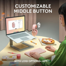 Logitech Pebble Mouse 2 M350s Slim Bluetooth Wireless Mouse, Quiet Clicks, Multi-Device, Custom Button Rose