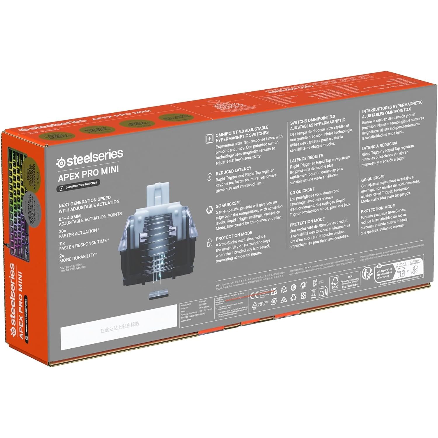Buy SteelSeries,SteelSeries Apex Pro Mini Gen 3 – 60% Gaming Keyboard – Fully Adjustable Hall Effect Switches – English QWERTY Layout - Gadcet UK | UK | London | Scotland | Wales| Near Me | Cheap | Pay In 3 | Keyboards