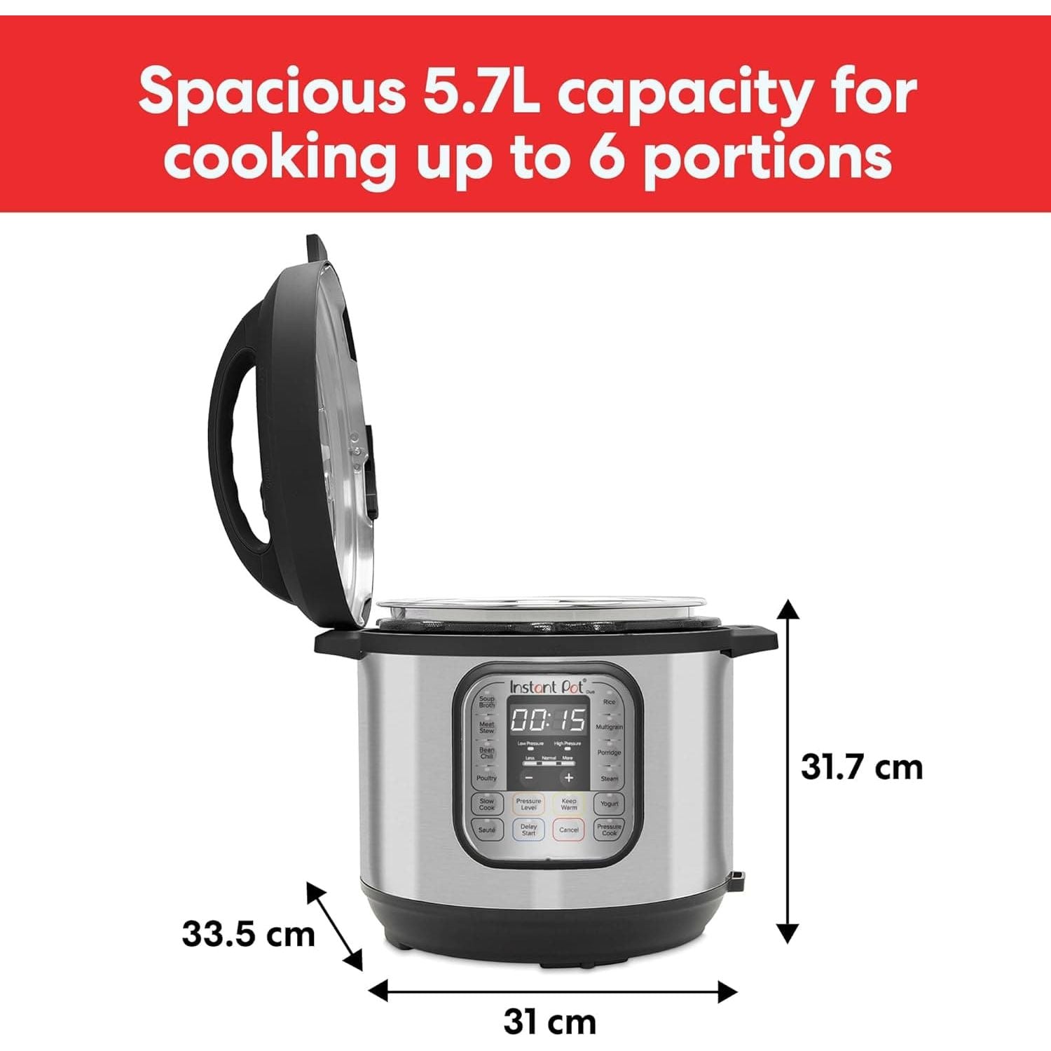 Buy Instant Pot,Instant Pot 60 Duo 7-in-1 Smart Cooker, 5.7L - Pressure/Slow/Rice Cooker, Sauté Pan, Yoghurt Maker, Steamer and Food Warmer, Brushed Stainless Steel - Gadcet UK | UK | London | Scotland | Wales| Ireland | Near Me | Cheap | Pay In 3 | Electronics
