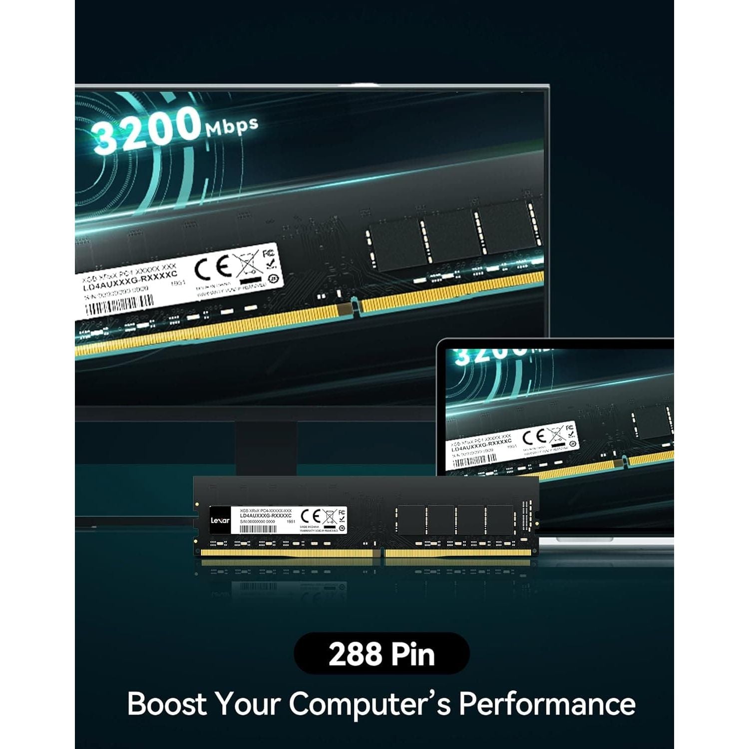 Buy Lexar,Lexar UDIMM 16GB DDR4 RAM, 3200 MHz, 288-Pin DDR4 U-DIMM Desktop Memory, High-Performance Computer Memory, PC RAM Module Upgrade - Gadcet UK | UK | London | Scotland | Wales| Near Me | Cheap | Pay In 3 | Electronics
