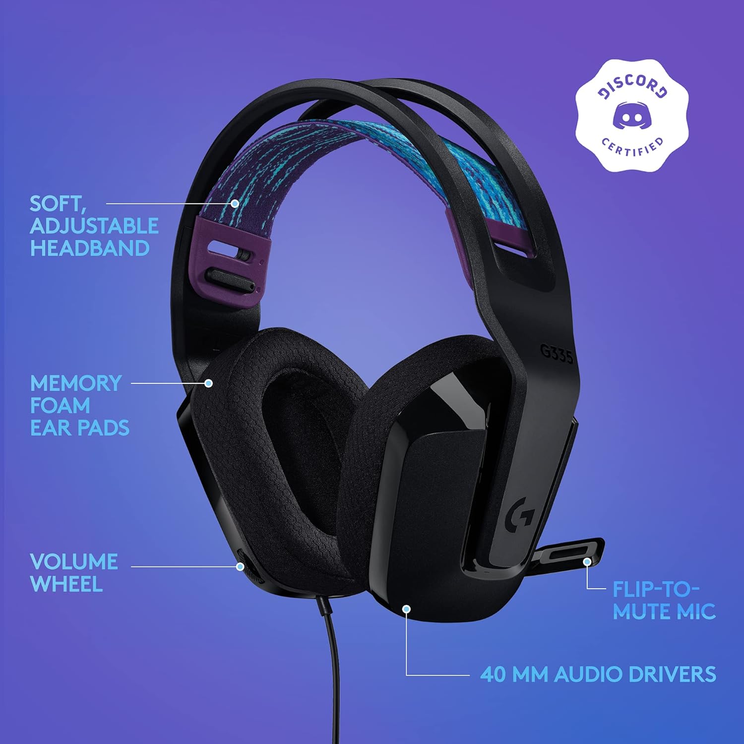 Buy Logitech,Logitech G335 Wired Gaming Headset – Microphone, 3.5mm Jack, Memory Foam, Lightweight, Multi-Platform, Black - Gadcet UK | UK | London | Scotland | Wales| Near Me | Cheap | Pay In 3 | Headphones & Headsets