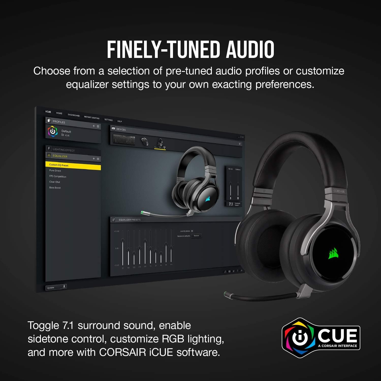 Buy Alann Trading Limited,CORSAIR VIRTUOSO RGB WIRELESS High–Fidelity Gaming Headset – 7.1 Surround Sound – Detchable Omni-Directional Microphone – iCUE Compatible – PC, Mac, PS5, PS4, Nintendo Switch, Mobile – Carbon - Gadcet UK | UK | London | Scotland | Wales| Near Me | Cheap | Pay In 3 | Headphones & Headsets