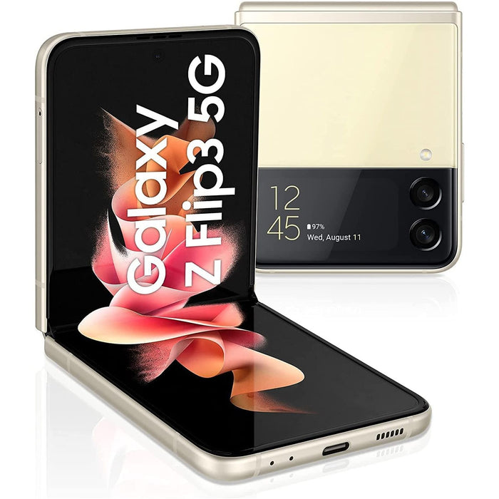 Buy Samsung,Samsung Galaxy Z flip 3 128GB, Cream - Unlocked - Gadcet.com | UK | London | Scotland | Wales| Ireland | Near Me | Cheap | Pay In 3 | Mobile Phone
