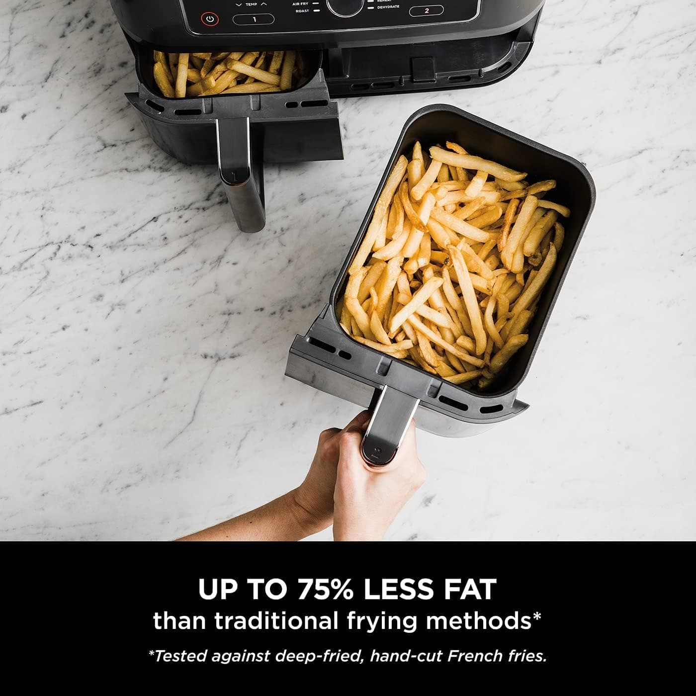 Ninja Foodi Dual Zone Digital Air Fryer, 2 Drawers, 7.6L, 6-in-1 Cooks 4-6 Portions, Non-Stick, Dishwasher Safe Baskets, Black - 5