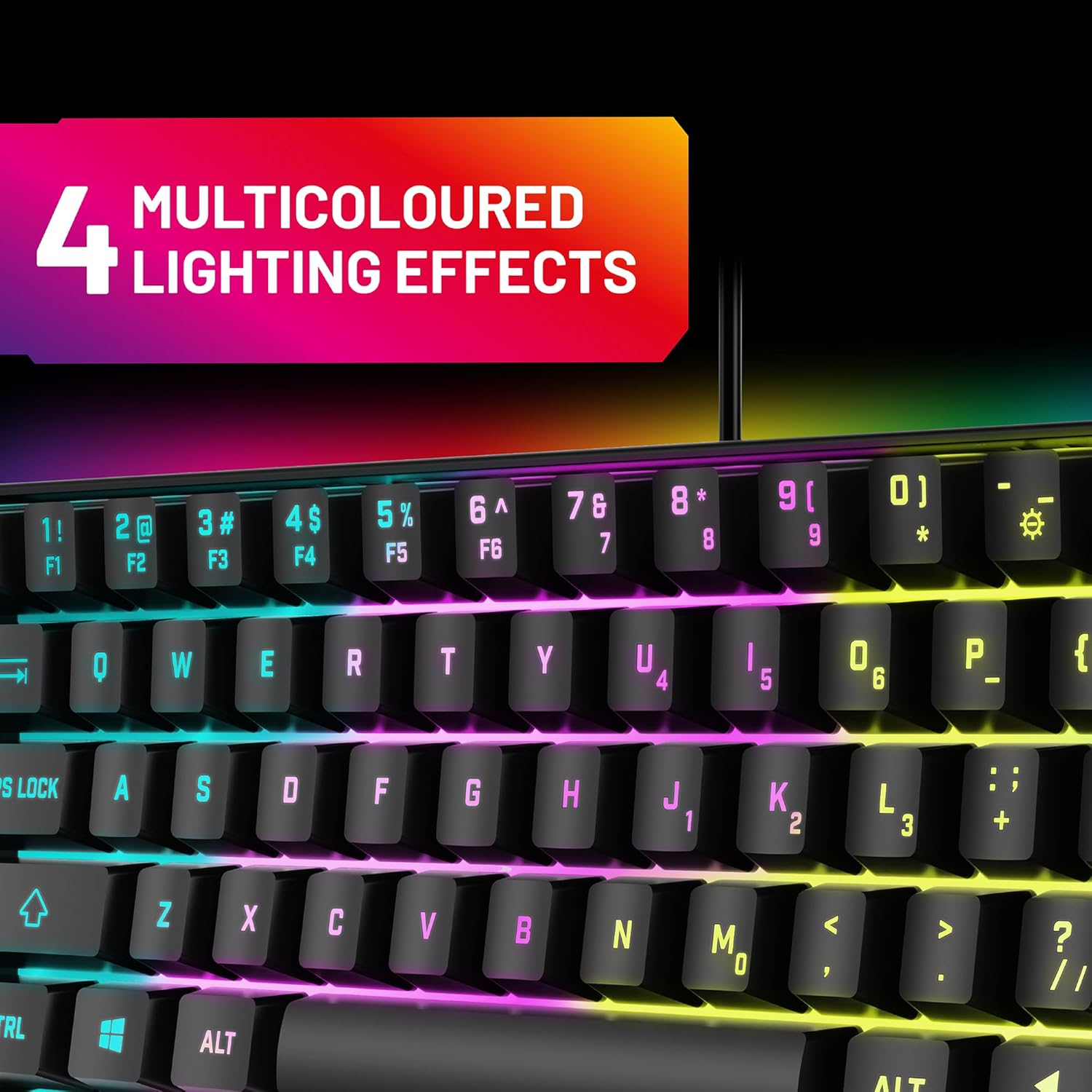 Buy STEALTH,STEALTH Light-Up Mini Wired Keyboard - Black - Gadcet UK | UK | London | Scotland | Wales| Near Me | Cheap | Pay In 3 | Keyboards