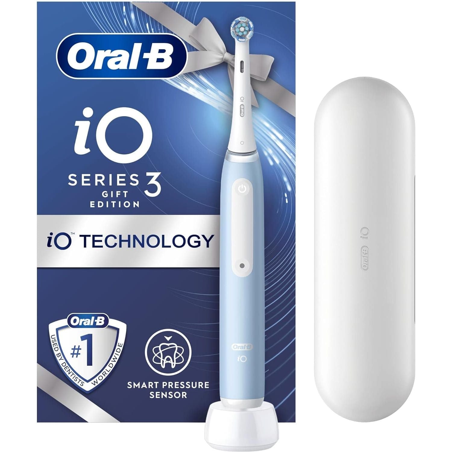 Buy Oral-B,Oral-B iO 3 Ice Blue Electric Toothbrush, 1 Toothbrush Head, 1 Travel Case, Designed by Braun - Gadcet UK | UK | London | Scotland | Wales| Near Me | Cheap | Pay In 3 | Electric Toothbrushes