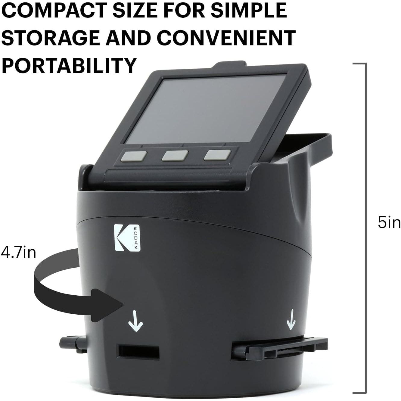 Buy Kodak,Kodak RODFS35 SCANZA Digital Film Scanner, Converts 35mm, 126, 110, Super 8, and 8mm Film Negatives and Slides to JPEG, Large 3.5" Tilt-Up LCD, EasyLoad Film Inserts, Black - Gadcet UK | UK | London | Scotland | Wales| Near Me | Cheap | Pay In 3 | Camera & Optic Accessories
