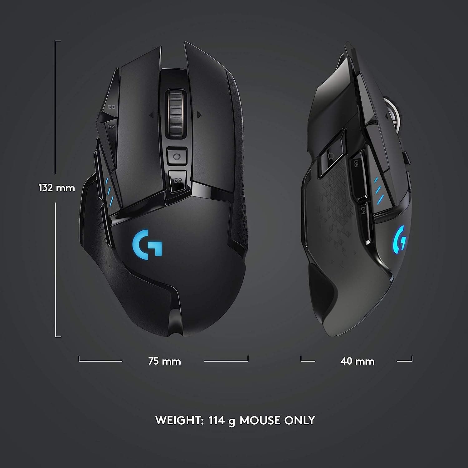 Buy Logitech,Logitech G502 LIGHTSPEED Wireless Gaming Mouse, HERO 25K Sensor, 25,600 DPI, RGB, Adjustable Weights, 11 Programmable Buttons, Long Battery Life, On-Board Memory, PC / Mac - Gadcet.com | UK | London | Scotland | Wales| Ireland | Near Me | Cheap | Pay In 3 | Gaming mouse