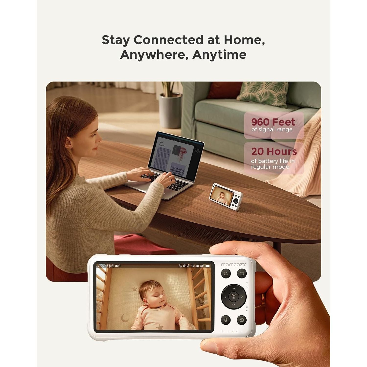 Buy Cashtro Ltd,Momcozy Smart WiFi Baby Monitor – 5" 1080P Screen, Camera & Audio, Motion - Gadcet UK | UK | London | Scotland | Wales| Near Me | Cheap | Pay In 3 | Video Baby Monitor