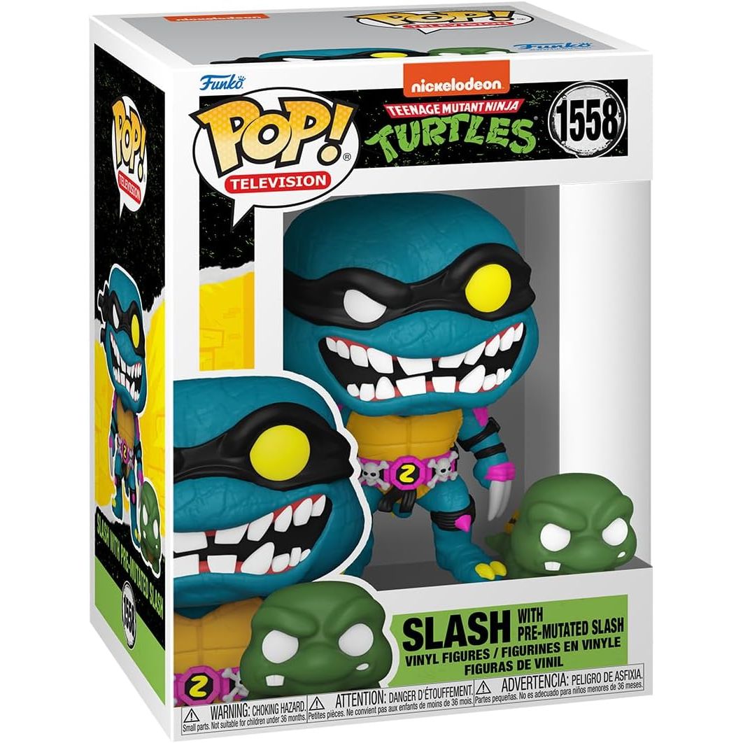 Buy Funko,Funko POP! & Buddy: Teenage Mutant Ninja Turtles – Slash & Pre-Mutated Turtle (Retro/Classic) Collectable Vinyl Figure - Gadcet UK | UK | London | Scotland | Wales| Near Me | Cheap | Pay In 3 | Action & Toy Figures