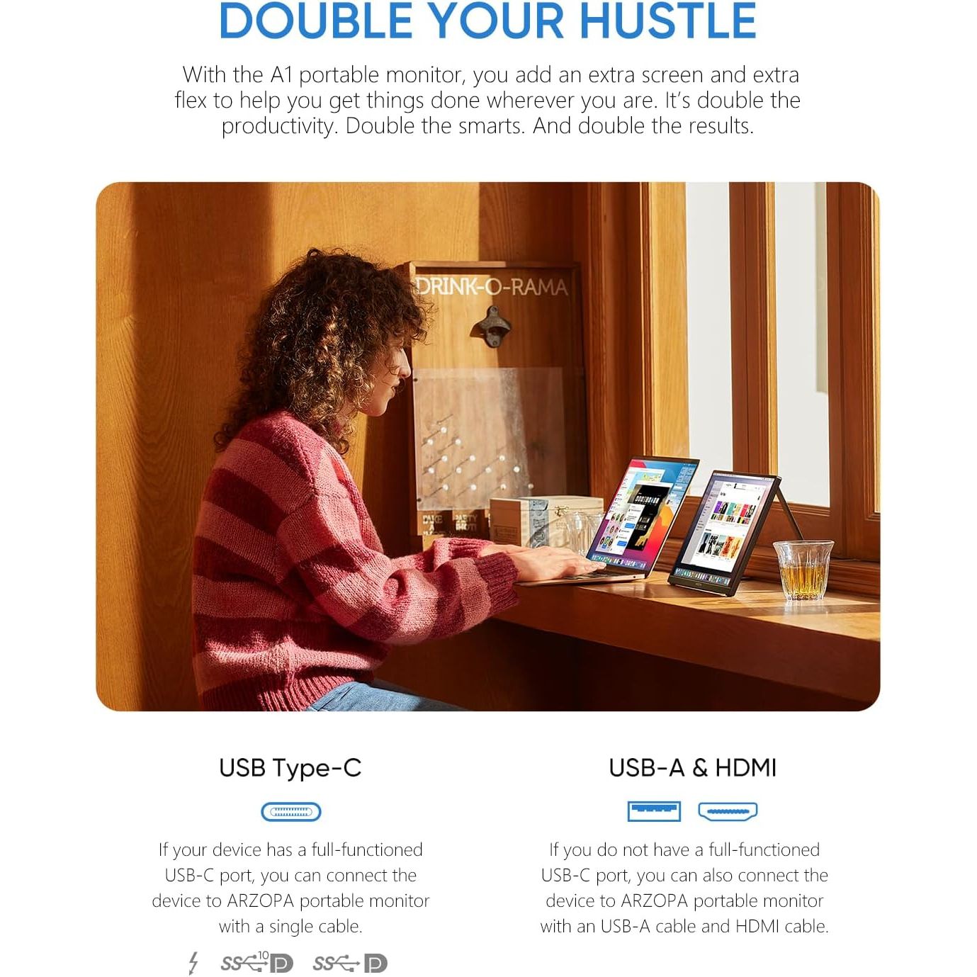 Buy ARZOPA,ARZOPA Portable Monitor – 15.6" FHD 1920×1080 IPS Display with Kickstand - Gadcet UK | UK | London | Scotland | Wales| Near Me | Cheap | Pay In 3 | Computer Monitors