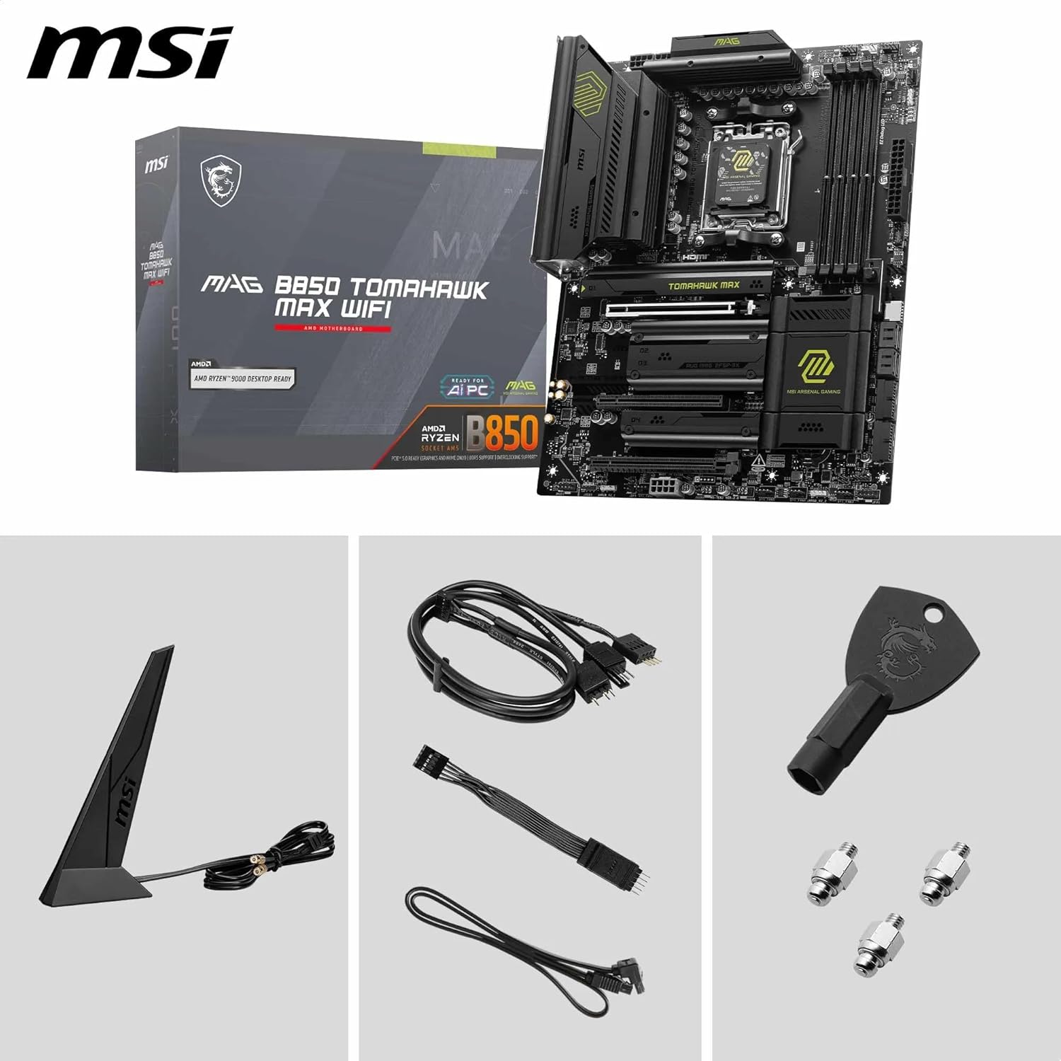 Buy MSI,MSI MAG B850 Tomahawk Max WiFi ATX Motherboard – AM5, DDR5 8400+ (OC), PCIe 5.0, M.2 Gen5, Wi-Fi 7, 5G LAN - Gadcet UK | UK | London | Scotland | Wales| Near Me | Cheap | Pay In 3 | Motherboards