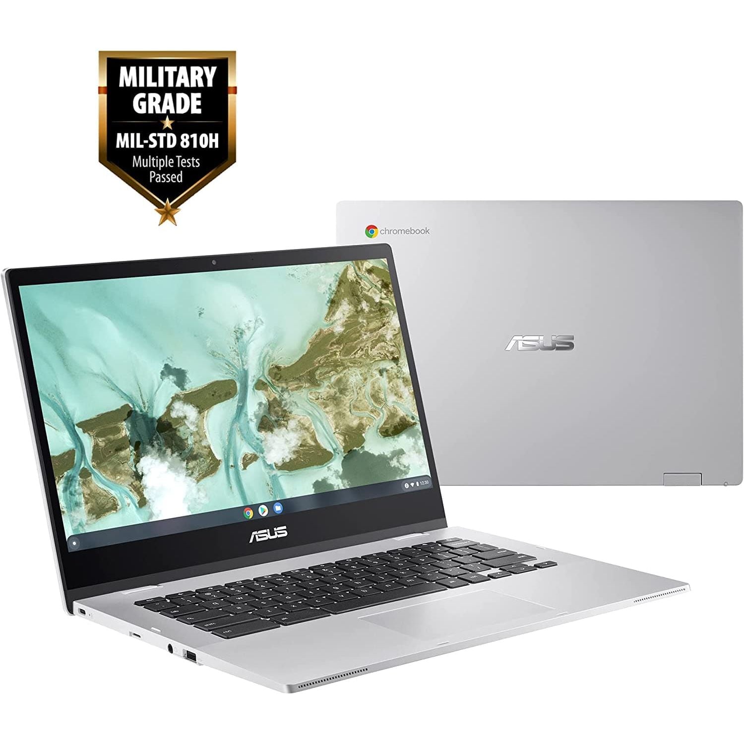 ASUS,Asus Chromebook CX1400CN Intel N3350/BGA 4GB RAM, 64GB Storage eMMC, Chrome OS - Transparent Silver - Gadcet.com
