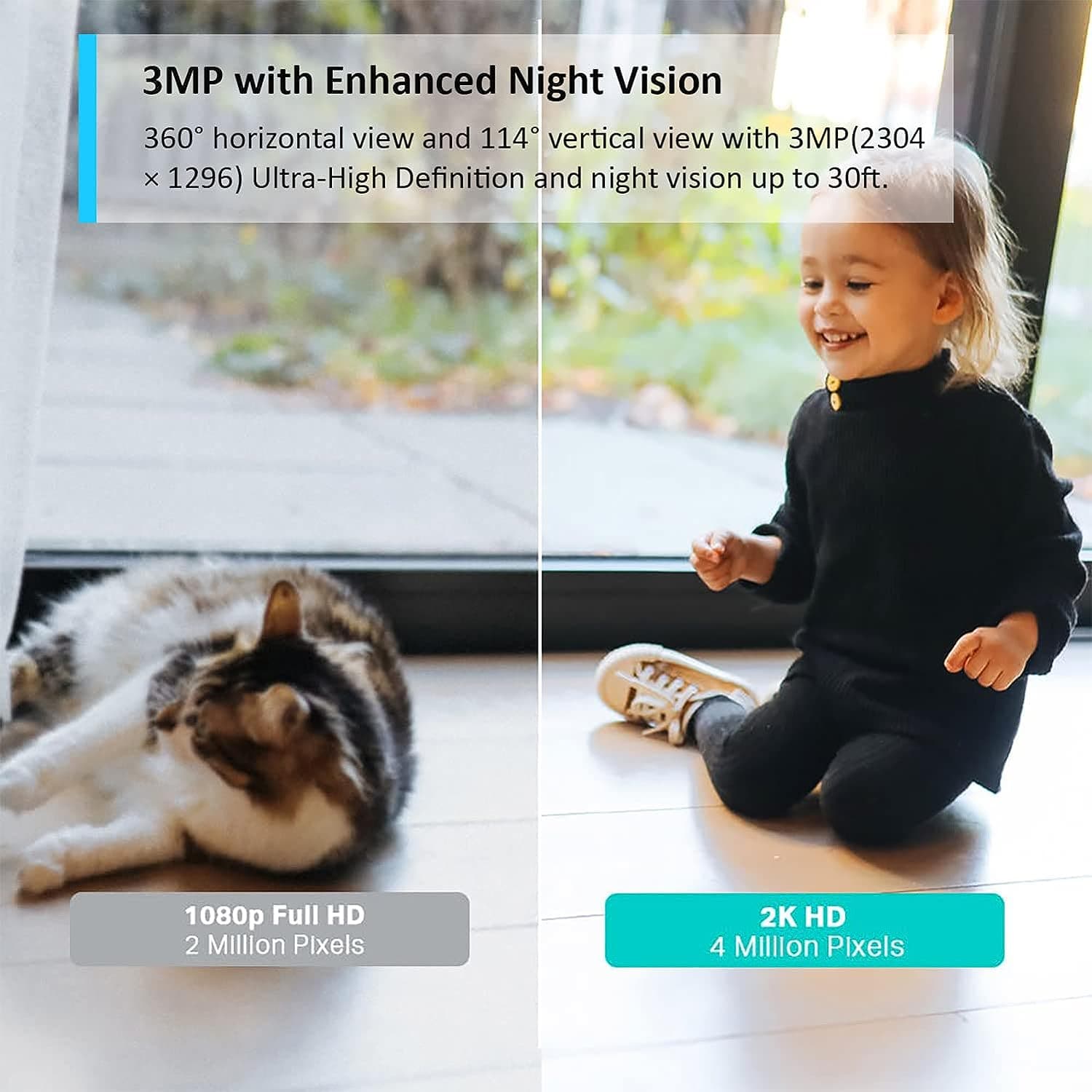 Buy TP-Link,Tapo 2K 3MP Pan Tilt Security Camera, Baby/Pet Dog AI Monitor, Smart Motion Detection & Tracking,2-Way Audio, Night Vision, Cloud & SD Card Storage, Works with Alexa & Google Home(Tapo C210) - Gadcet UK | UK | London | Scotland | Wales| Ireland | Near Me | Cheap | Pay In 3 | Security Safe Accessories
