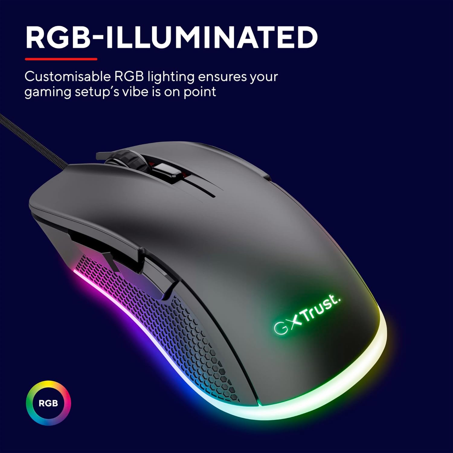 Buy Trust Gaming,Trust GXT 922 Ybar Gaming Mouse – 68% Recycled Materials, 200-7200 DPI, 6 Programmable Buttons, RGB, Black - Gadcet UK | UK | London | Scotland | Wales| Near Me | Cheap | Pay In 3 | Keyboard & Mouse