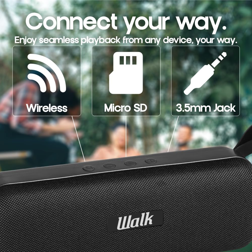 Buy Walk,Walk Audio True Wireless Fabric Bluetooth Speaker – 2 x 5W, TruSound Bass Boost, Built-In Mic & USB Input - Gadcet UK | UK | London | Scotland | Wales| Near Me | Cheap | Pay In 3 | Speakers