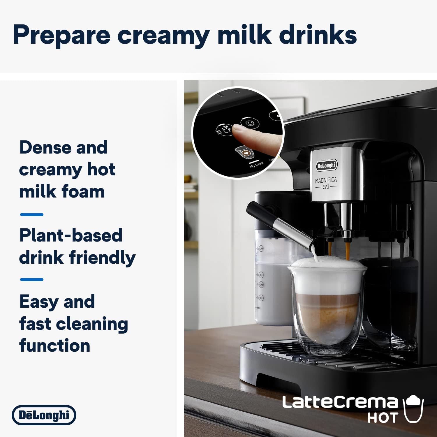 Buy De'Longhi,De'Longhi Magnifica Evo, Bean to Cup Coffee and Cappuccino Maker, 1450 watts, 250g bean container, 1.8L water container, ECAM292.81.B, Plastic, Black - Gadcet UK | UK | London | Scotland | Wales| Near Me | Cheap | Pay In 3 | Coffee Makers & Espresso Machines