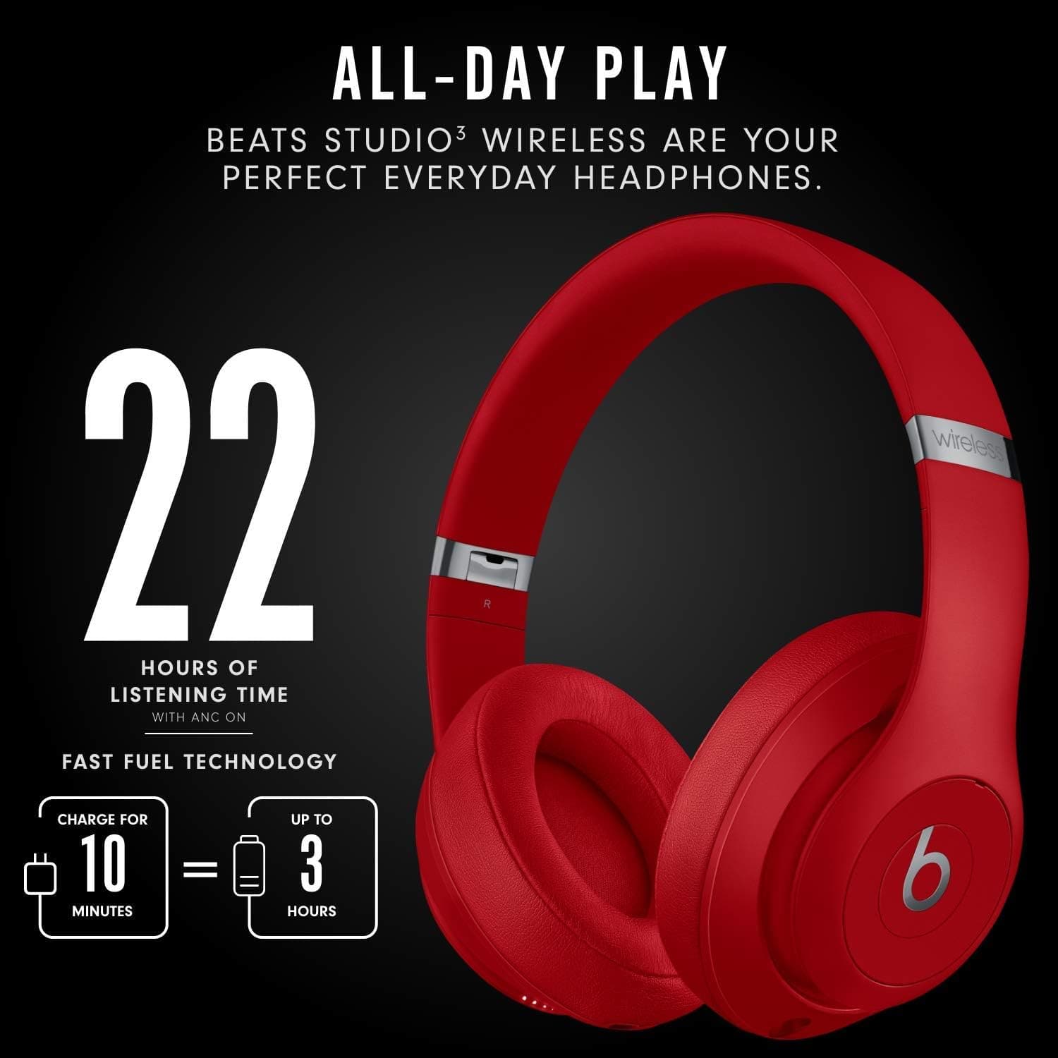 Buy Beats,Beats Studio3 - Wireless Noise Cancelling Over Ear Headphones - Red - Gadcet UK | UK | London | Scotland | Wales| Ireland | Near Me | Cheap | Pay In 3 | Headphones