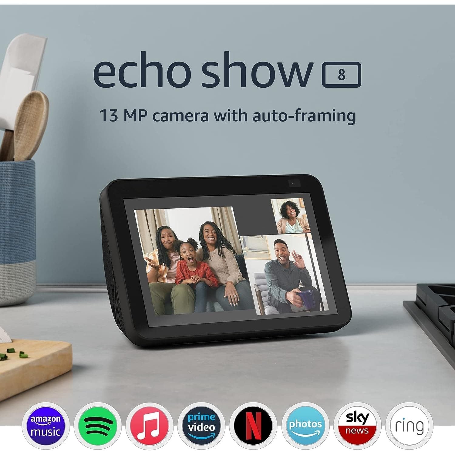 Buy Amazon,Amazon Echo Show 8 (2nd Gen) Smart Display With Alexa -Black - Gadcet UK | UK | London | Scotland | Wales| Near Me | Cheap | Pay In 3 | Smart speakers