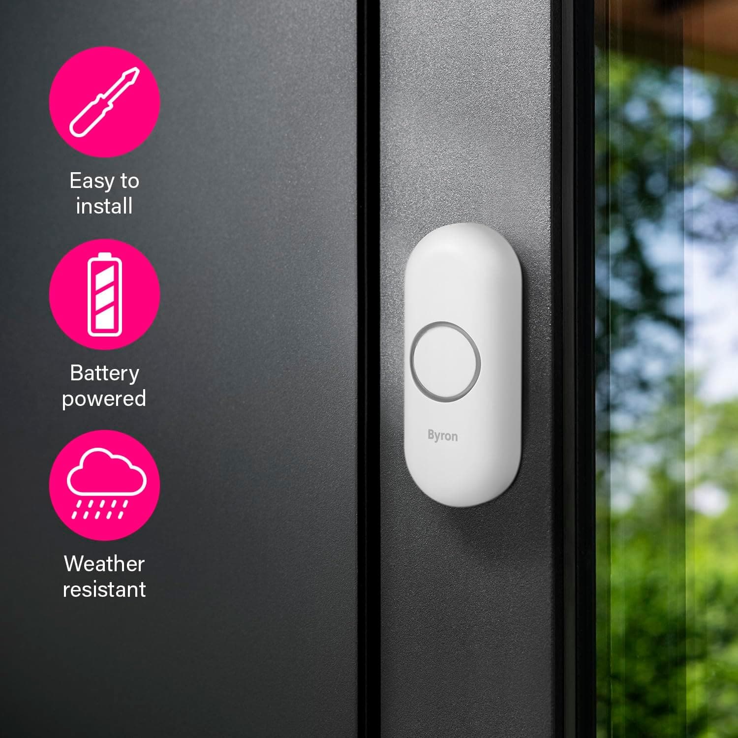 Buy Byron,Byron Wireless Doorbell Set – Twin Pack – Battery Portable and Plug in – 150 m Range - Gadcet UK | UK | London | Scotland | Wales| Near Me | Cheap | Pay In 3 | Electronics