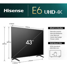 Buy Hisense,Hisense 43" 4K Smart TV (43E6NTUK, 2024) – Dolby Vision, Game Mode Plus, 60Hz VRR, Vidaa OS, Streaming Apps – Energy Class E - Gadcet UK | UK | London | Scotland | Wales| Near Me | Cheap | Pay In 3 | Televisions