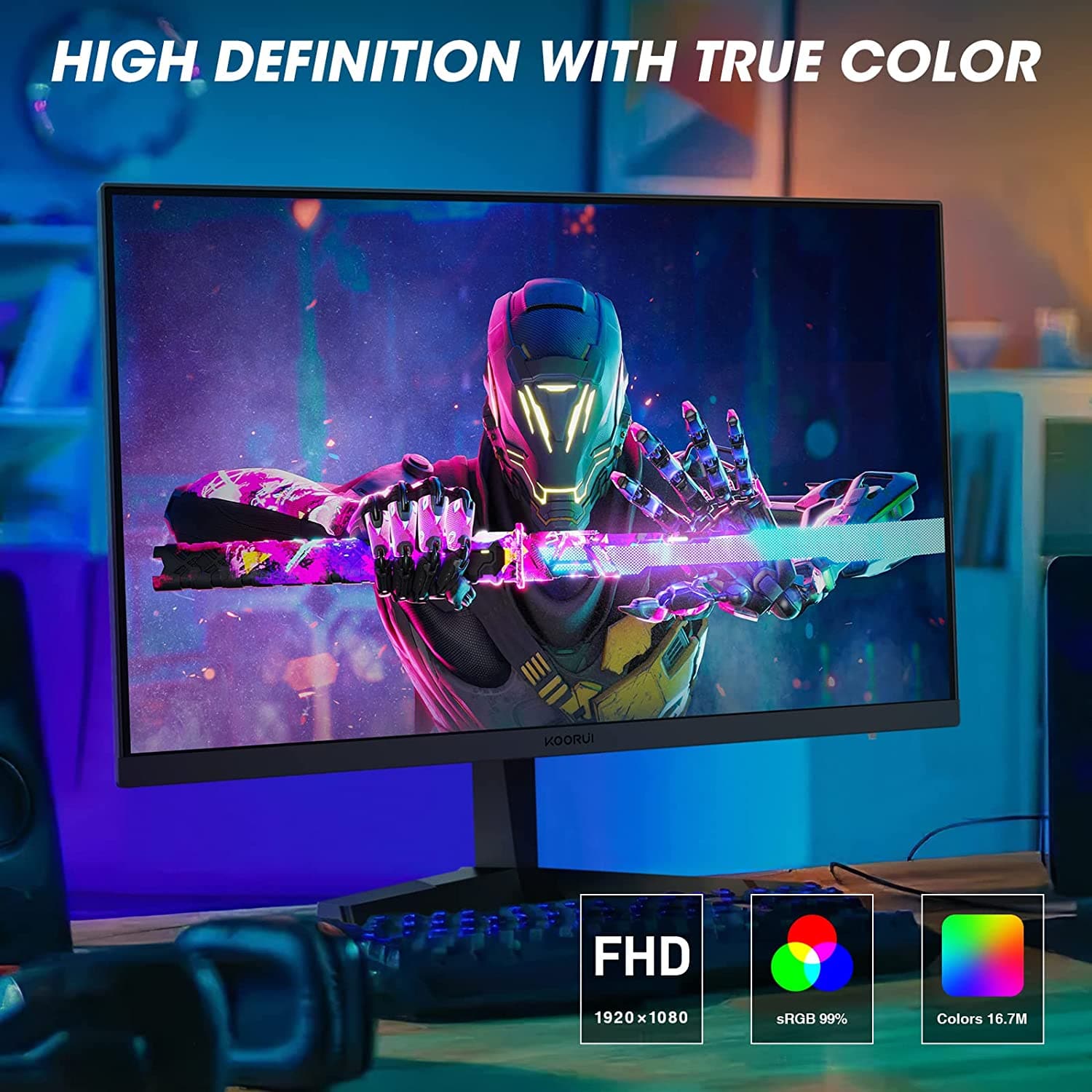 Buy KooRui,KOORUI Monitor Gaming, 24 Inch Computer Screen 24E3 - Black - Gadcet UK | UK | London | Scotland | Wales| Near Me | Cheap | Pay In 3 | Computer Monitors
