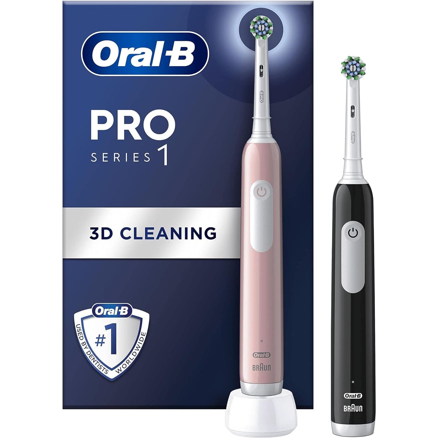 Buy Oral-B,Oral-B Pro Series 1 Electric Toothbrush - Black & Pink Duo Pack - Gadcet UK | UK | London | Scotland | Wales| Ireland | Near Me | Cheap | Pay In 3 | Health & Beauty