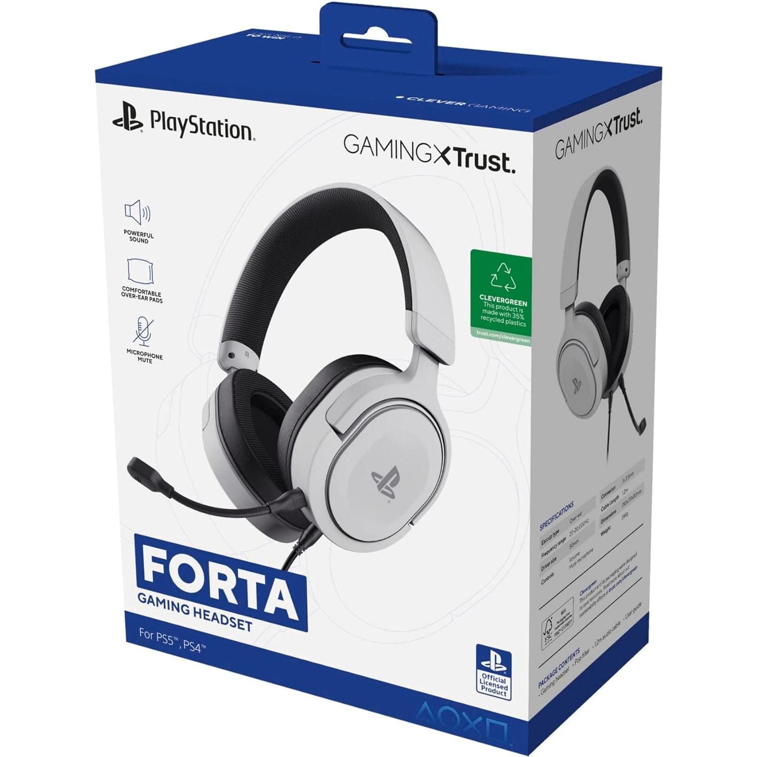 Buy Trust Gaming,Trust GXT 498 Forta PS5 Wired Gaming Headset - White - Gadcet UK | UK | London | Scotland | Wales| Ireland | Near Me | Cheap | Pay In 3 | Headphones