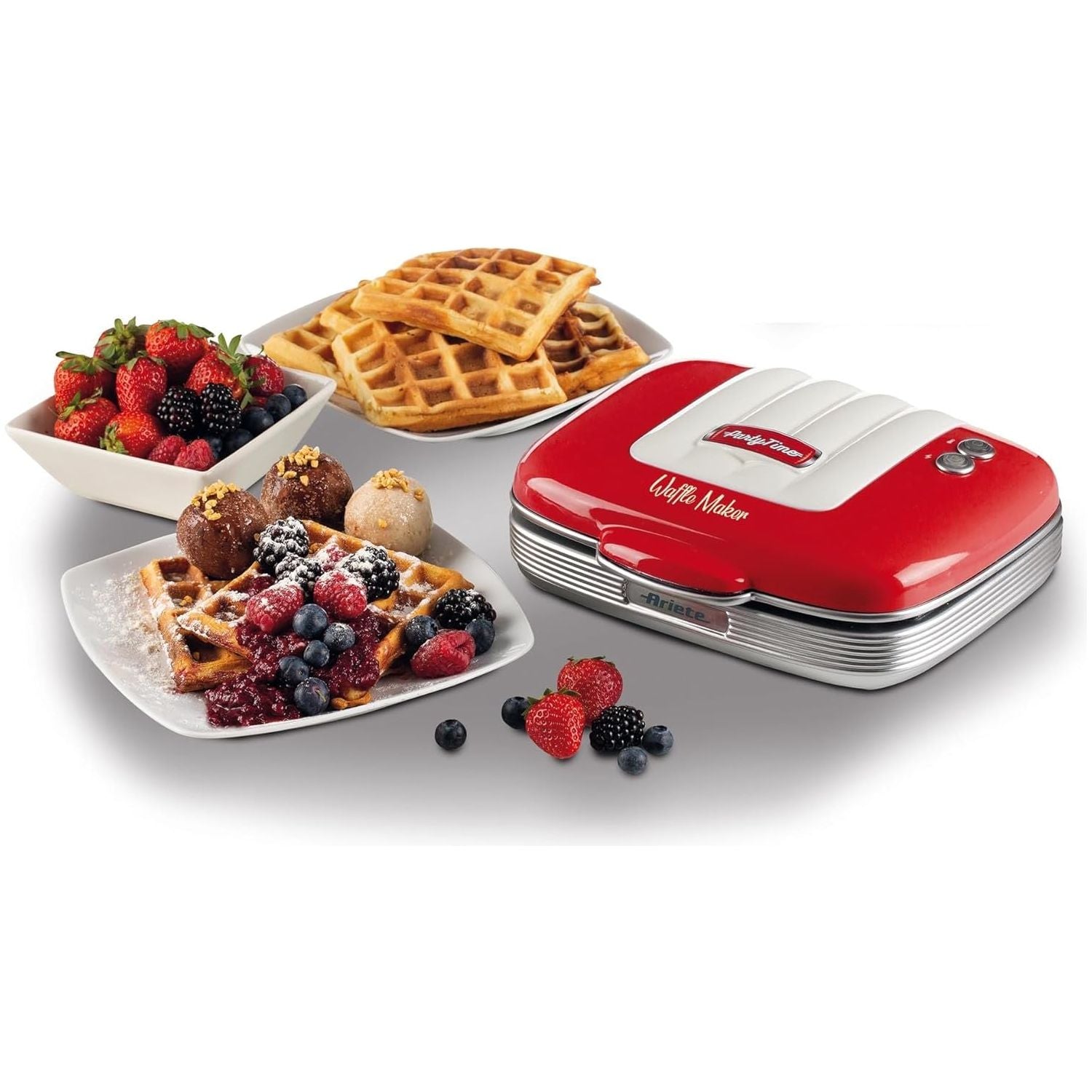 Buy Ariete,Ariete 1973 Retro Waffle Maker – 700W Non-Stick Iron for Breakfast & Dessert Waffles, Easy Clean, Safety Lock – American Diner Style – Red - Gadcet UK | UK | London | Scotland | Wales| Near Me | Cheap | Pay In 3 | Kitchen Appliance