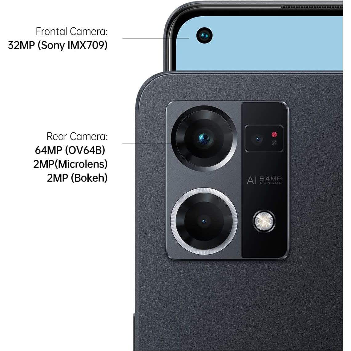 Buy Oppo,OPPO Reno7 Smartphone, Qualcomm® Snapdragon™ 680 4G, 6.43“AMOLED FHD+ 90Hz, 64MP+2MP+2MP rear camera, 32MP front camera, RAM 8GB + ROM 128GB, 4500mAh 33W Supervooc, Cosmic Black - Gadcet.com | UK | London | Scotland | Wales| Ireland | Near Me | Cheap | Pay In 3 | Mobile Phone