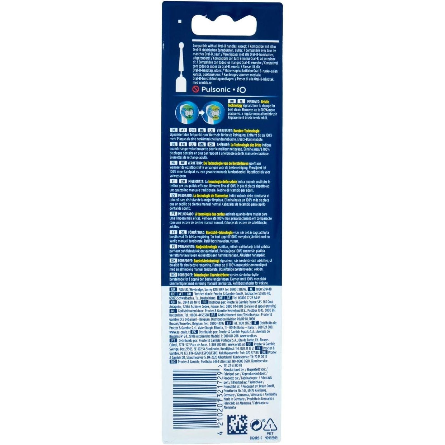 Oral-B Precision Clean Replacement Brush Heads with CleanMaximiser Technology – White