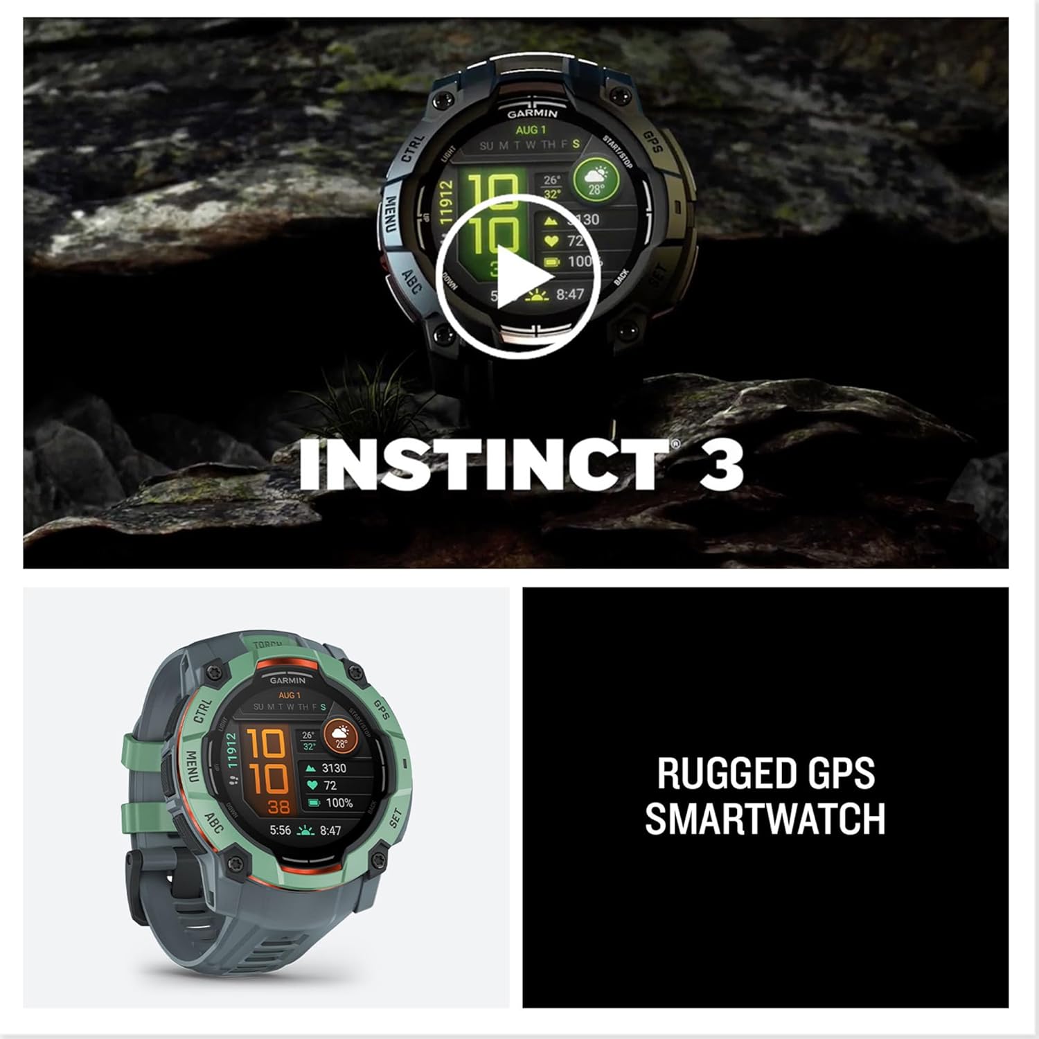 Buy Garmin,Garmin Instinct 3 GPS Smartwatch – 50mm, AMOLED, Neotropic - Gadcet UK | UK | London | Scotland | Wales| Near Me | Cheap | Pay In 3 | Smart Watch