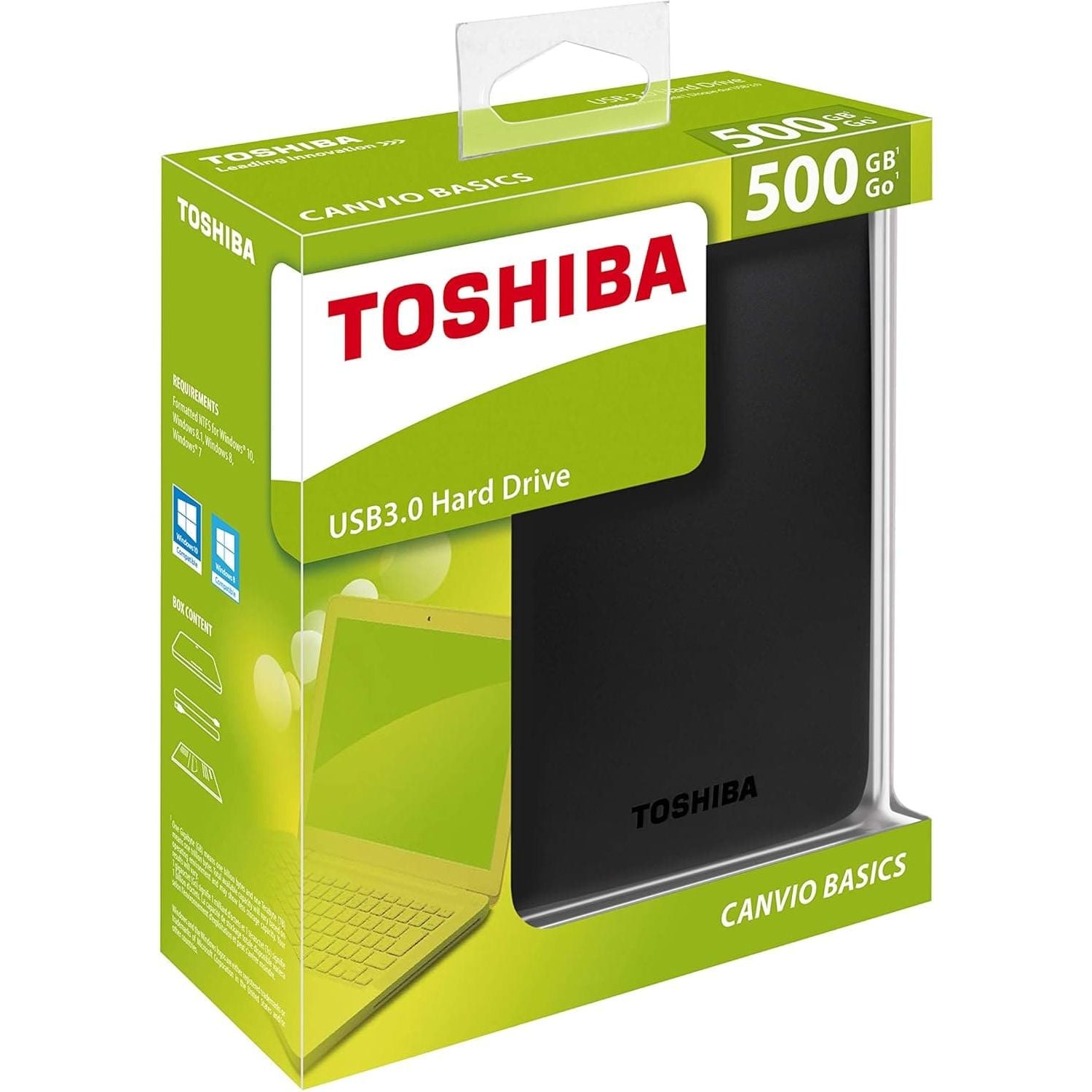 Buy Toshiba,Toshiba Canvio Basics 500GB Portable External Hard Drive 2.5 Inch USB 3.0 - Black - HDTB305EK3AA - Gadcet UK | UK | London | Scotland | Wales| Ireland | Near Me | Cheap | Pay In 3 | Hard Drive Accessories