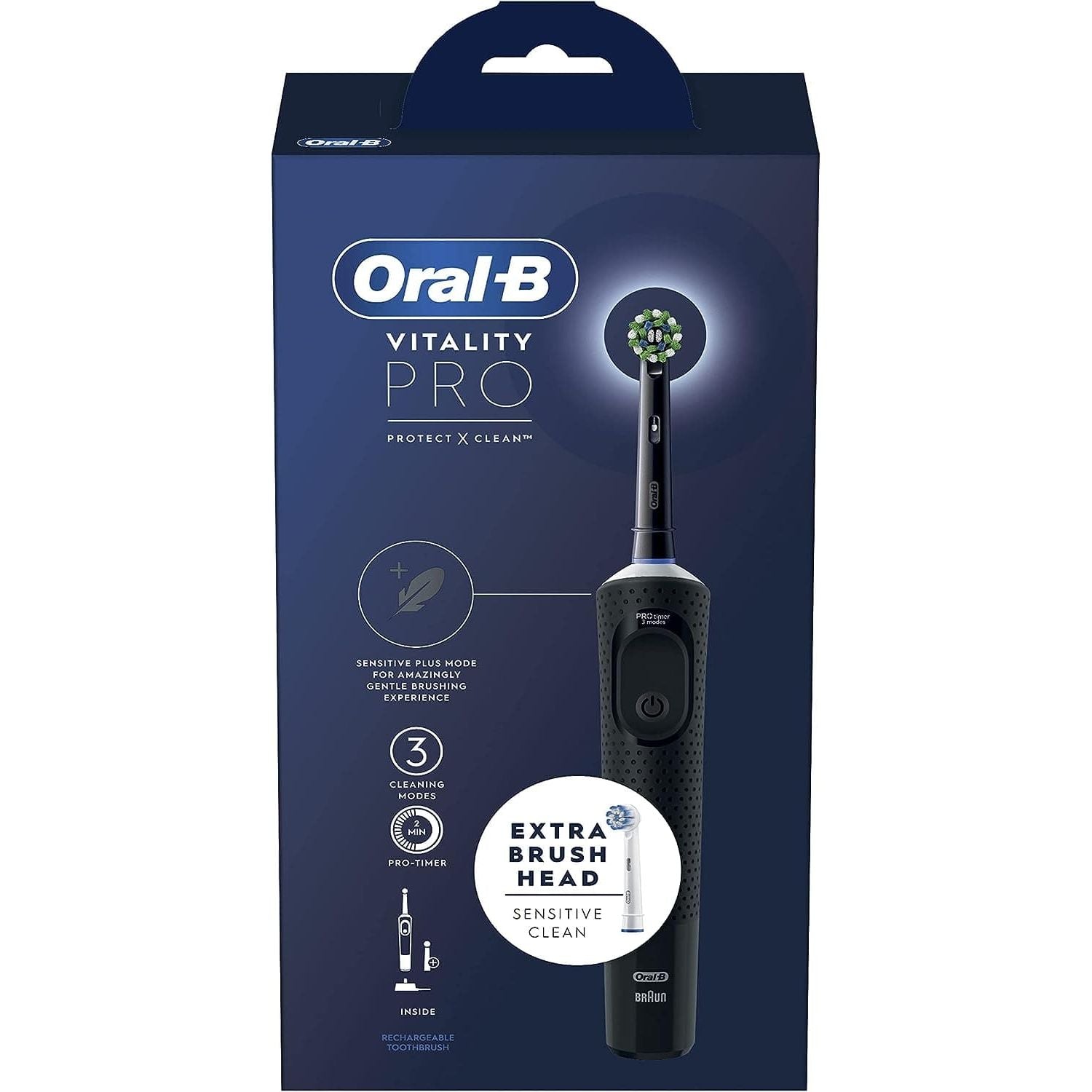 Buy Oral-B,Oral-B Vitality Pro Electric Toothbrush - Black - Gadcet.com | UK | London | Scotland | Wales| Ireland | Near Me | Cheap | Pay In 3 | Health & Beauty