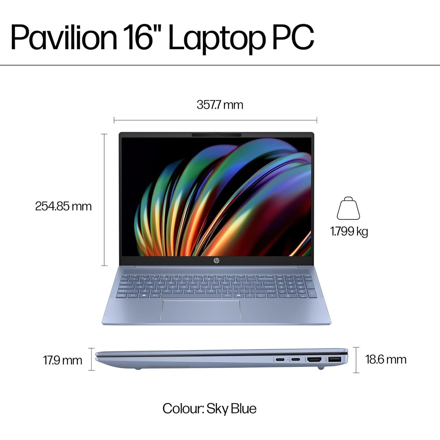 Buy HP,HP Pavilion 16 – Intel Core Ultra 5-125U, 16GB RAM, 512GB SSD, Intel Arc Graphics, Win 11, Sky Blue - Gadcet UK | UK | London | Scotland | Wales| Near Me | Cheap | Pay In 3 | Laptops