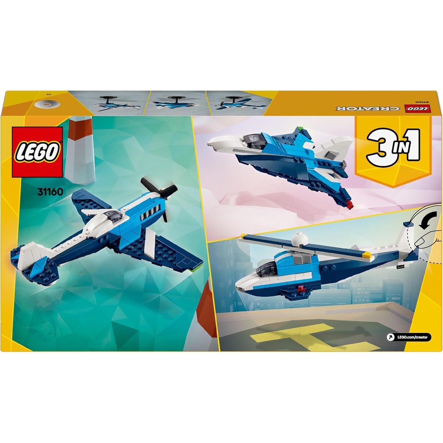 Buy LEGO,LEGO Creator 3in1 Aircraft: Race Plane Toy - Transforms into a Jet or Helicopter Model - Vehicle Building Set for 7+ Year Old Boys & Girls - Fun Birthday Gift Idea - Gadcet UK | UK | London | Scotland | Wales| Near Me | Cheap | Pay In 3 | Construction Set Toys