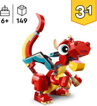 Buy LEGO,LEGO Creator 3in1 Red Dragon Toy to Fish Figure to Phoenix Bird Model, Animal Figures Set, Gifts for 6 Plus Year Old Boys, Girls and Kids - Gadcet UK | UK | London | Scotland | Wales| Near Me | Cheap | Pay In 3 | Interlocking Blocks